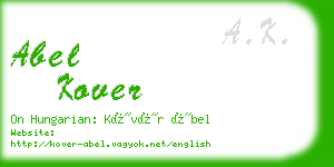 abel kover business card